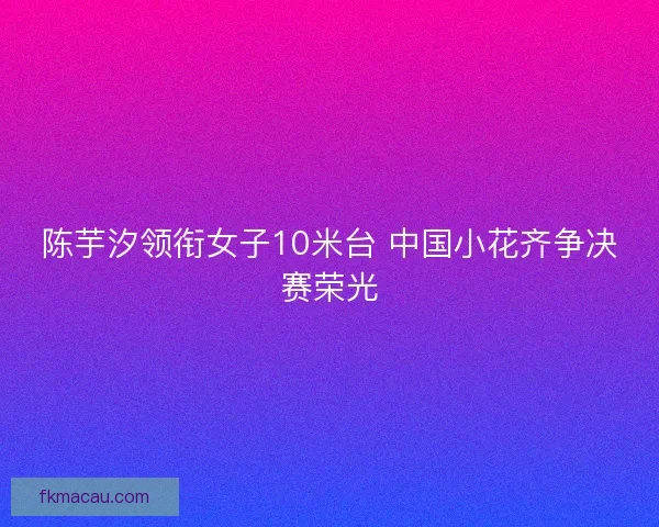 陈芋汐领衔女子10米台 中国小花齐争决赛荣光